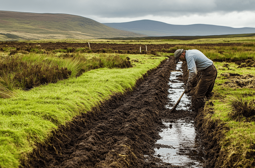 peat extraction sites at bogs