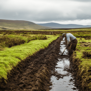 peat extraction sites at bogs